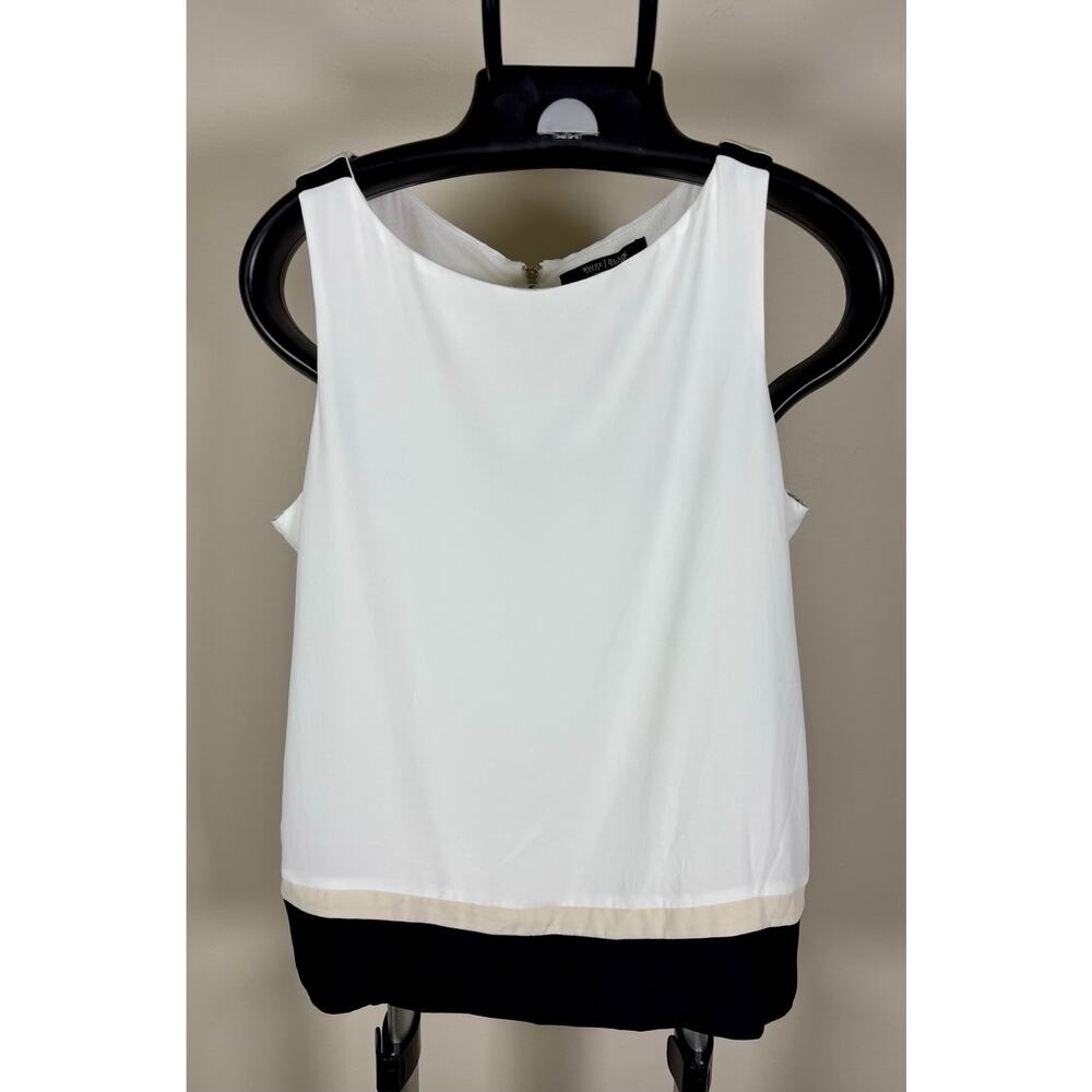White House Black Market Petite Lined  Sleeveless Zip Back Blouse Top Women XSP